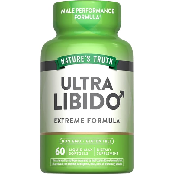 Ultra Libido Supplement For Men | 60 Softgels | Non-GMO & Gluten Free | by Natures Truth