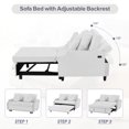 thumbnail image 3 of Harper & Bright Designs Pull Out Sofa Bed with Multiple Adjustable Positions Button Tufted Backrest, Convertible Loveseat Couch Bed with USB Ports and 4 Lumbar Pillows for Small Space, Beige, 3 of 16