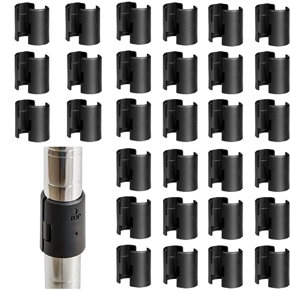 UHIAGREE Wire Shelf Clips,30 pack Wire Shelving Shelf Lock Clips for 1" Post Shelving System(Black)