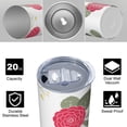 thumbnail image 4 of Rose 20 Oz Stainless Steel Skinny Tumbler – Vacuum Insulated Slim Travel Cup with Lid & Stainless Steel Straw, 360° Full Wrap Printed Tumbler for Home, Office & Outdoor Use, Spring, Floral, 4 of 6