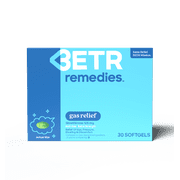 BETR Remedies Gas, Pain, Bloating Relief Medicine, Simethicone 125 mg, 30 Softgels