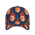 thumbnail image 2 of Naloa Original Classic Low Profile Hat Men Women Baseball Cap Dad Hat Adjustable Unconstructed American Football and Fire Flames Print Cap, 2 of 9