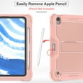 thumbnail image 3 of Allytechgroup Rugged Case for Apple iPad Air 11 M3 M2 2025 2024, Dual-Layers Kickstand Anti-Scratch Bumper With Pencil Holder Lightweight Kids Friendly Case Cover for iPad Air 11", Rosegold, 3 of 7