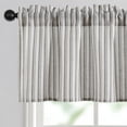 thumbnail image 6 of Hiasan 52 x 18 Inch Kitchen Valance, Linen Striped Valance for Kitchen Bedroom, Rod Pocket French Cottage Farmhouse Light Filtering Window Valance Curtain, Vertical Striped Blue, 1 Panel, 6 of 9