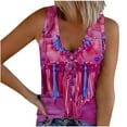thumbnail image 2 of Sakmal Ethnic Tee V-Neck Sleeveless Vintage Shirts Tops for Women Trendy, 2 of 5