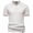 White, variant on Shirt for Men Classic Striped Knit Short Sleeve V-Neck Open Collared Top with Contrast Trim Soft Breathable Knitwear