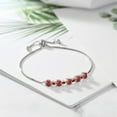 thumbnail image 3 of Gem Stone King 925 Sterling Silver Red Garnet Bracelet for Women Set with Red Moissanite (2.78 Cttw), 3 of 4