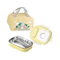 thumbnail image 2 of Lipstore Bento Lunch Box Meal Prep Container with Tote Bag Bento Snack Box Food Container Yellow 3 Grid, 2 of 8