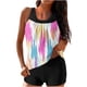 thumbnail image 2 of Trajes de baño Amzcrzy Tankini para mujer, bikini de control de abdomen para mujer, traje de baño conservador de cintura alta, estampado de moda, traje de baño de dos piezas multicolor, 2XL, 2 of 5