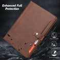 thumbnail image 3 of Flip Case for Apple iPad 6th 5th Gen 9.7"/ iPad Air 1 2, with Pencil Holder Smart Cover Auto Sleep Wake Protective Documents Pocket Stand Snap Closure Case for iPad 6th 5th Gen 2018/2017, Coffee, 3 of 8