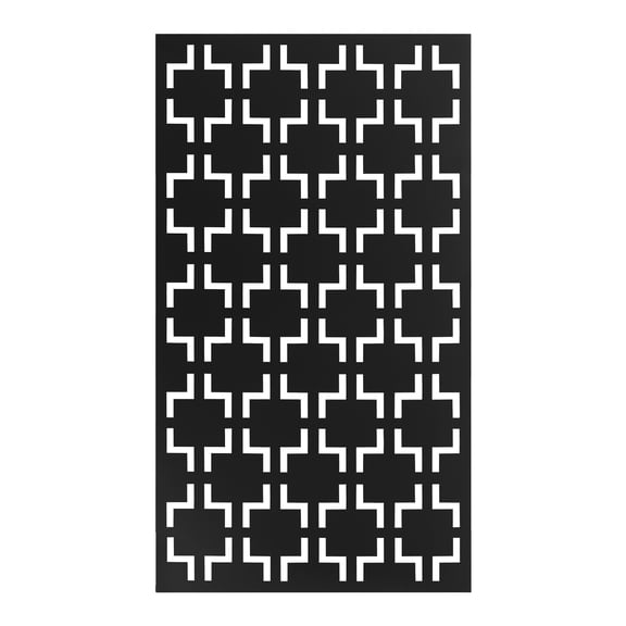 Outdoor Decorative Privacy Screen Panels Metal Patio Privacy Fence Panels Free Standing Black Grid Balcony Privacy Screen for Indoor Outdoor Garden Backyard Balcony
