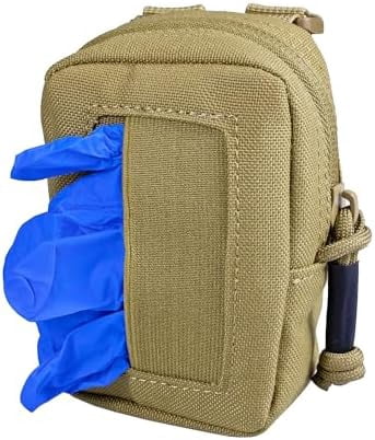 Disposable Glove Pouch Easy Access, Latex Gloves Pouch MOLLE Mounted for First Responders Duty Belt Backpack