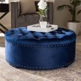 thumbnail image 3 of Allora Modern Tufted Velvet Coffee Table Ottoman in Blue, 3 of 6