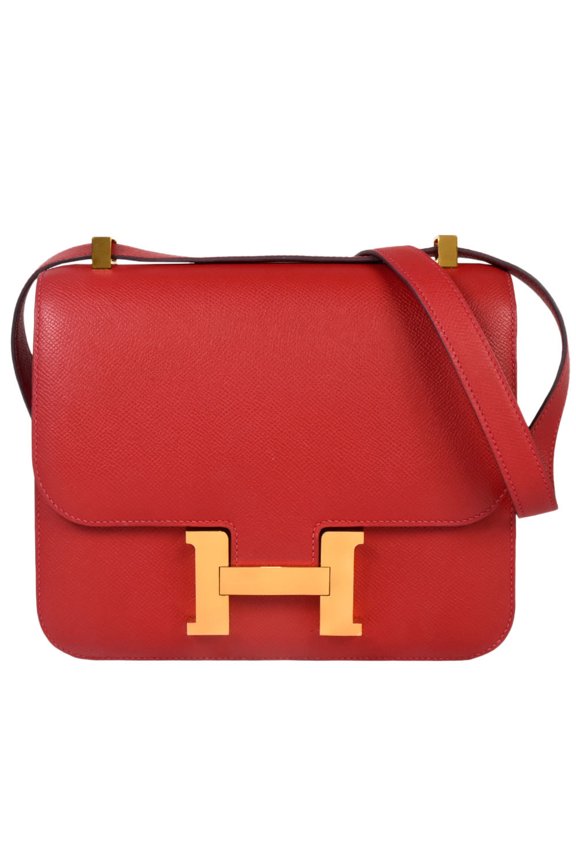 Pre-Owned HERMES Constance 3 24 Rouge Cazac Vaux Epson A stamp (manufactured in 2017) Shoulder...