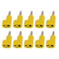 thumbnail image 2 of Juego de 10 conectores banana apilables de 4 mm sin soldadura, de tornillo abierto, de 30 V CA a 60 V CC, con un máximo de 24 A, para equipos electrónicos industriales (amarillo), 2 of 14