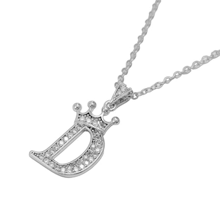 DESIGNICE 2026 New Letter Pendant Necklace Crown Letter Design Personalized Gifts for Women Micro Inlaid Zircon Letter Initial Necklace Style 5