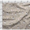 thumbnail image 2 of Soimoi Llama Alpaca Printed, Cotton Satin Spandex, Sewing Fabric by The Yard 54 Inch Wide, Decorative Fabric for Dresses and Home Accents, Beige, 2 of 5