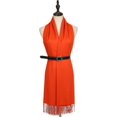 thumbnail image 4 of Bufanda de tartán de invierno - Bufandas largas para mujer Lana cálida Estilo británico Estola de chal con borlas giratorias para mujeres Damas, Naranja quemado, 4 of 5