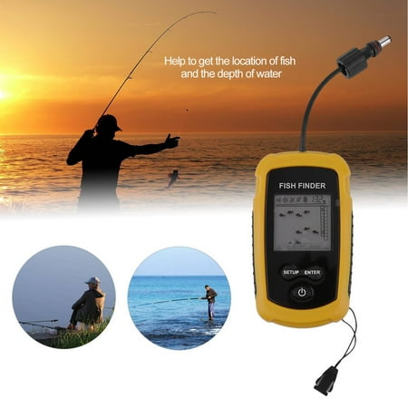 - High Performance 100m Depth Fish Finder Detector Portable River Lake Sea Sonar Fishing Sensor Alarm Transducer Fishfinder