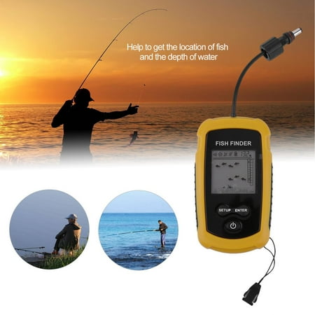 High Performance 100m Depth Fish Finder Detector Portable River Lake Sea Sonar Fishing Sensor Alarm Transducer