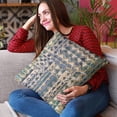 thumbnail image 2 of Plutus Brands Blue Plutus Pyramids Border Luxury Throw Pillow 18 in x 18in, Double Sided 18" x 18", 2 of 9