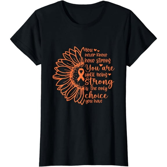 Sunflower Uterine Cancer Strong Awareness Ribbon T-Shirt
