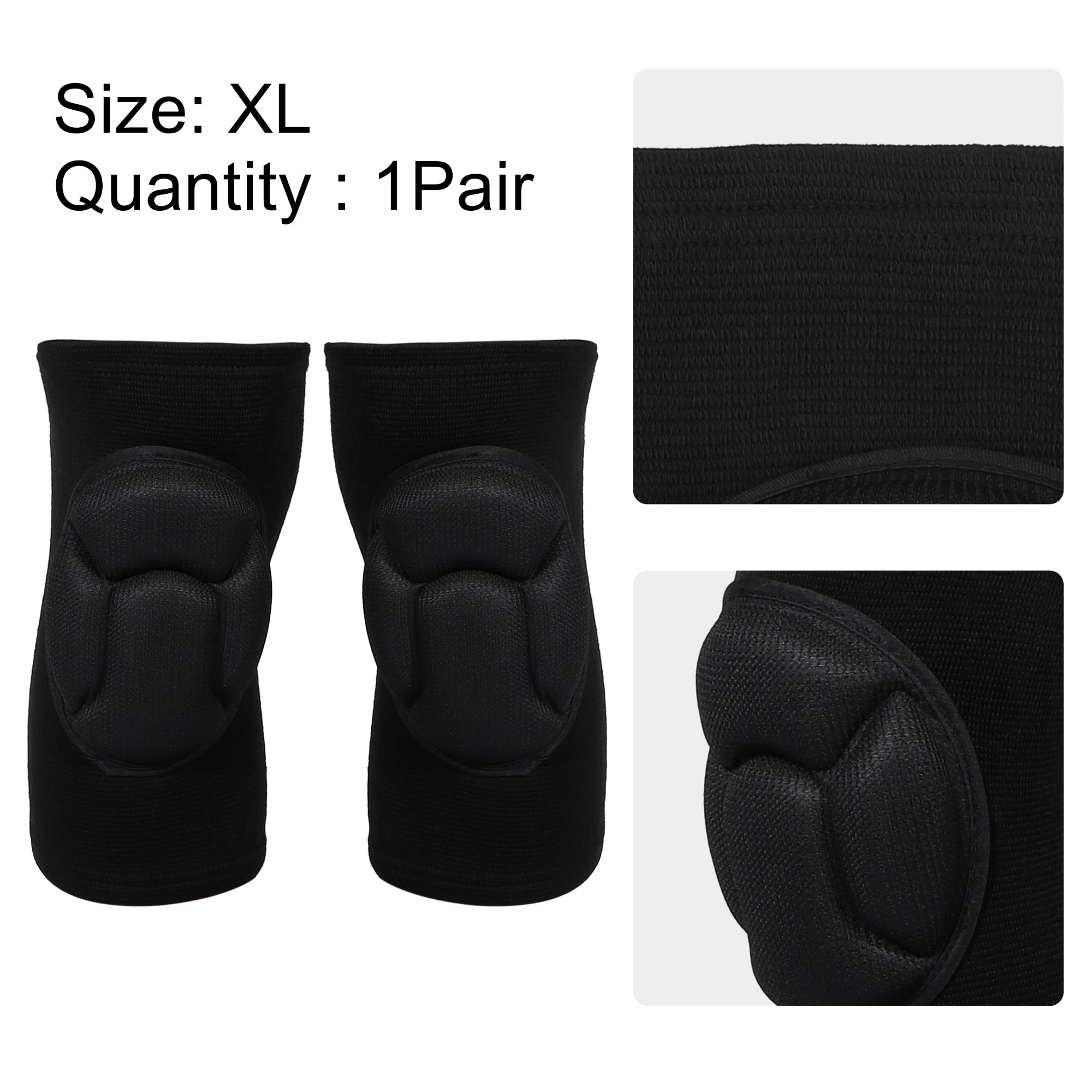 Unique Bargains 1Pair Knee Brace Protection Polyester Knee Pads Knee Support Black Size XL