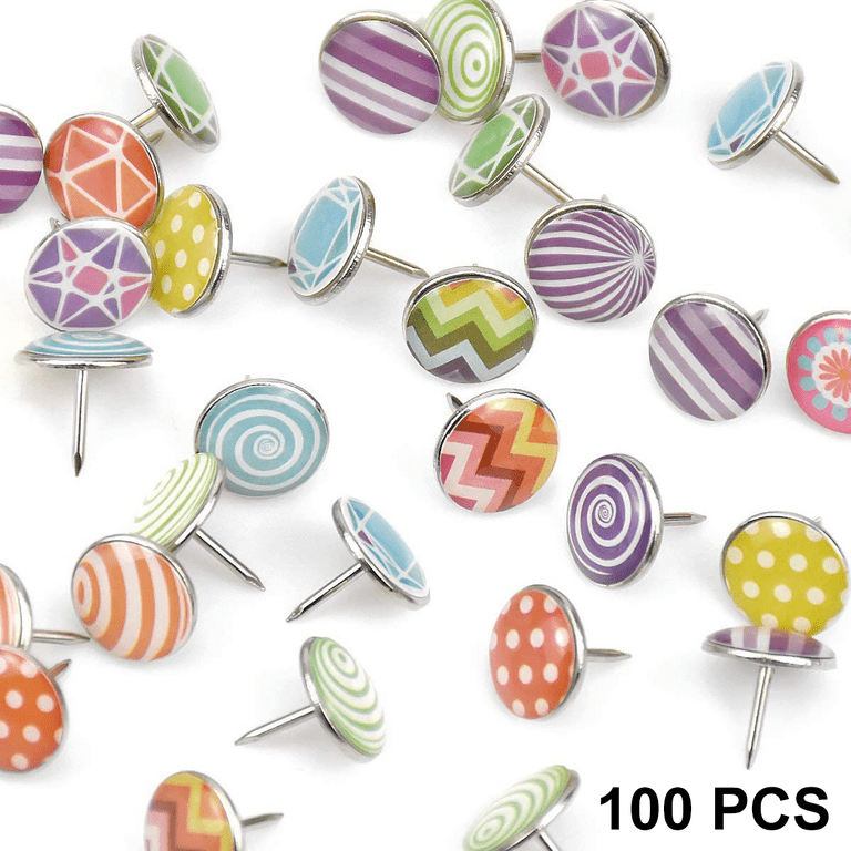New Sealed 30 Pc Faux Colorful Pearl Push Pins For Message Boards, Etc.