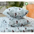 thumbnail image 5 of RUVANTI Flannel Sheets Queen Size - GOTS Certified 100% Organic Cotton, 4 Piece Warm, Soft & Breathable Set, Deep Pocket Snug Fit, Double Brushed Cozy All Season Bedding, Merry Miles, 5 of 9