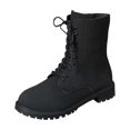 thumbnail image 2 of Tawop Winter Boots for Women Low Heel Side Zip Round Toe Fall Black Boots, 2 of 9