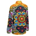 thumbnail image 5 of Mexican Talavera Flower Long Sleeve Blouse Woman Streetwear Casual Shirts Summer Oversize Woman Streetwear Clothing Birthday Present, 5 of 7