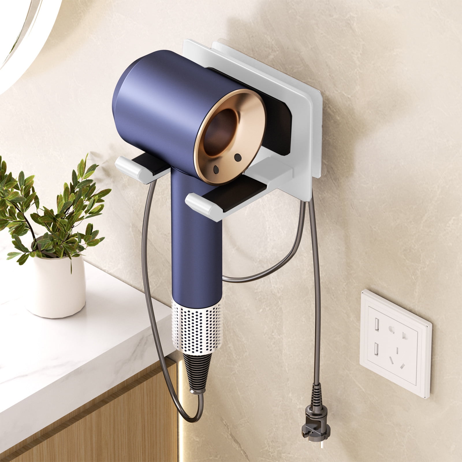 Hair Dryer Holder Wall Mount Curling Iron Holder,Blow Dryer Holder