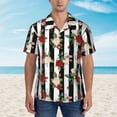 thumbnail image 2 of Sikiie Rose Flowers Print Men's Hawaiian Shirt, Summer Beach Button Pocket Short Sleeve T-Shirt,3X-Large, 2 of 7