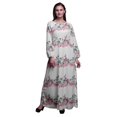 thumbnail image 1 of Bimba Polyester Georgette Ranunculus & Chrysanthemum Floral Printed Womenâ€™s Long Sleeve Elastic Waist MaxiÂ&nbsp;DressÂ&nbsp;Gown-Medium, 1 of 5