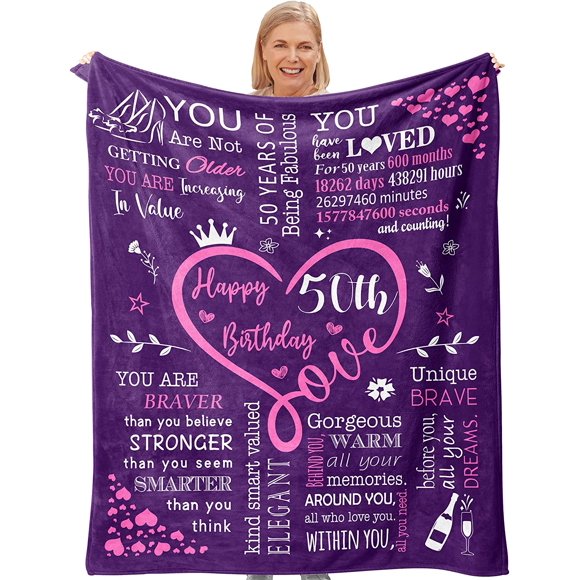 LHSHID 60th Birthday Gifts for Women Blanket Happy 60th Birthday Gifts for Women Funny 60th Birthday Gift Ideas Perfect Throw Blankets 60 Year Old Birthday Decoration for Her Mom Wife 30x40in