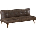 thumbnail image 2 of Dark Coffee Upholstered Convertible Sofa Bed with Sinuous Springs, Modern Armless Sleeper for Small Spaces, 2 of 7