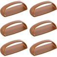 thumbnail image 1 of ER Paquete de 6 manijas autoadhesivas instantáneas para muebles con manija adhesiva para puerta corredera para ventanas de vidrio, gabinetes, perilla para pelar y pegar, sin taladro, 6 piezas por juego (marrón) oso de fresa Electrónica, 1 of 5