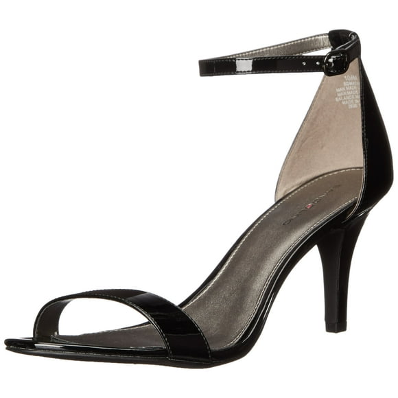 Bandolino Women's Madia Heeled Sandal, Black Patent, 9