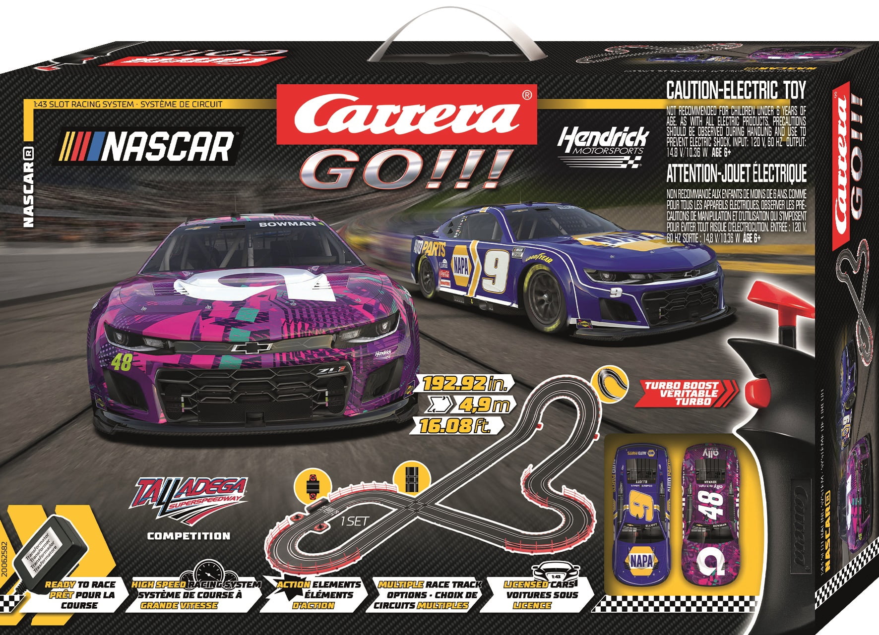 Carrera Go NASCAR Talladega Competition Slot Car Set With Chase Elliott and Alex Bowman