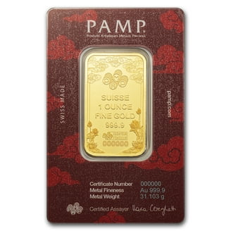 1 oz PAMP Suisse Good Luck Yellow Dragon Gold Bar .9999 Fine (in