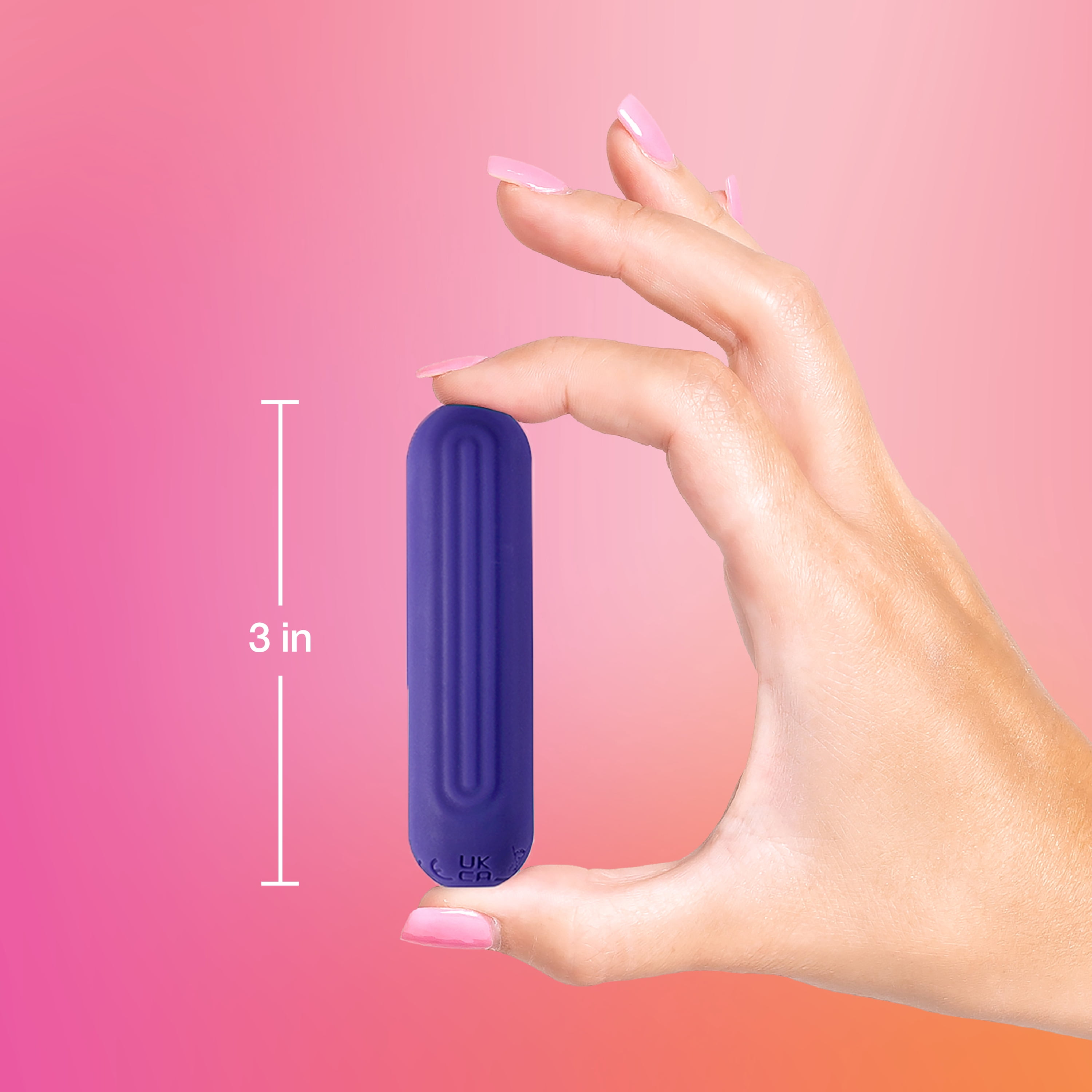 plusOne Grooved Vibrating Bullet 2.0 Soft Touch Massager, 10 Vibration Settings, Waterproof