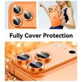thumbnail image 2 of Bling Glitter Camera Lens Protector for iPhone 17 Pro, 9H Tempered Glass Camera Cover Screen Protector Metal Ring Decoration Accessories,Orange, 2 of 5