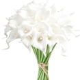 thumbnail image 4 of White Artificial Calla Lily Flowers - Realistic Bridal Bouquet, Wedding Centerpiece, Spring Home Kitchen Table Decor & Shower Decoration, 4 of 5