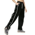 thumbnail image 2 of DHFJKG Women's Side Striped Buttons Pants Wide Leg Casual Pants With Pockets And Drawstring For Exercise Cozy Trousers, 2 of 7