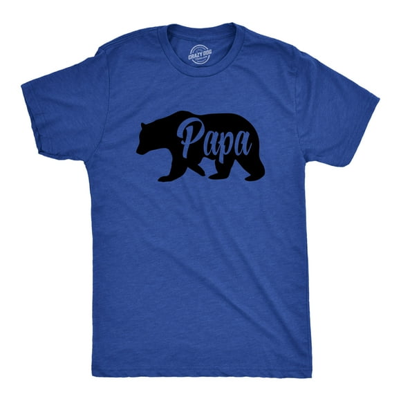 Mens Papa Bear Funny Shirts for Dads Gift Idea Humor Novelty Tees Family T shirt (Heather Royal) - XXL