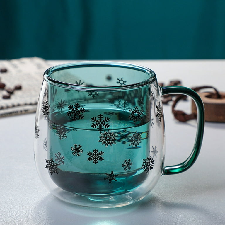 Winter Snow Flakes Glass , Beer Glass Can, Glass Coffee Cup, Soda