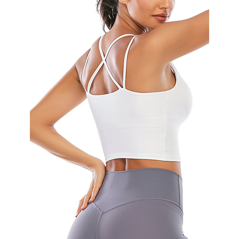 Custom Logo Women Removable Padded Yoga Crop Top Quick Dry Elastic