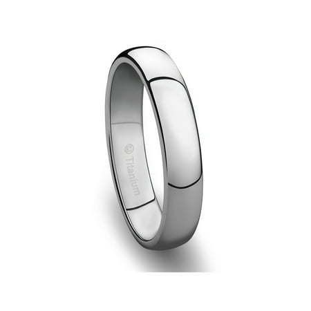 Wedding Band in Titanium 4MM Ring Classic Style and Polished Finish
