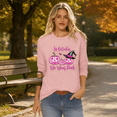 thumbnail image 3 of Yourumao Breast Cancer Shirts for Women Pink Ribbon 3/4 Sleeve Tops Crewneck Plus Size In October We Wear Pink Shirt for Breast Cancer Survivor, 3 of 7