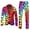 Red, variant on Men's Rainbow Long Sleeve Two Piece Suit with Jacket Trousers Tie Printed Button Pockets for Holiday Party Events